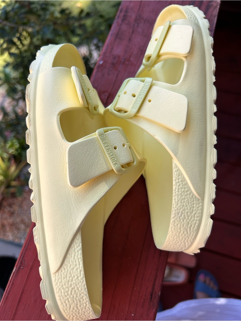 Birkenstock Arizona EVA Women's Sandal, Sz 37 US 6.5 Yellow Strap Arch Support - Picture 6 of 7